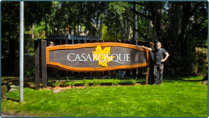 Letrero Condominio Casa Bosque Tallado CNC