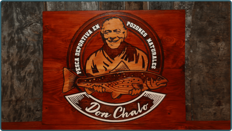 Letrero Don Chalo en madera CNC